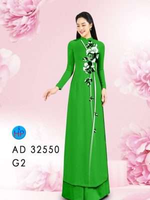 Vải Áo Dài Hoa In 3D AD 32550 25